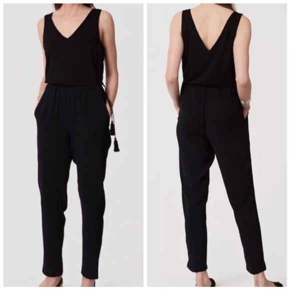 LOFT Pants - LOFT | Tassel Jumpsuit, Black